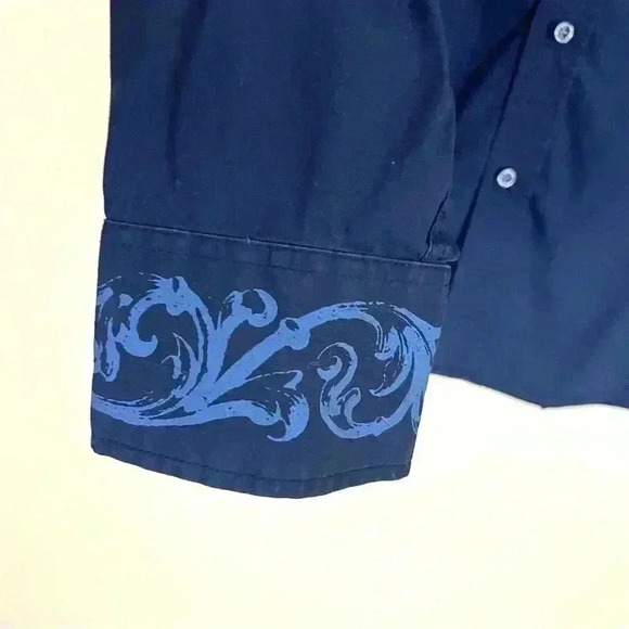 Malibu Cowboy Men’s Navy Embroider Western Cotton Button Down Shirt Size XL - Picture 6 of 12